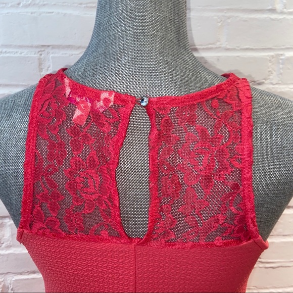 Candies Juniors Size XS Pink Sleeveless Dress with Lace Detail Spring Dress - Picture 3 of 7